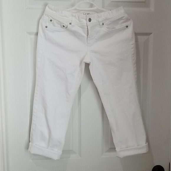 Loft Modern Crop White Denim Jeans, size 2 - Picture 1 of 3